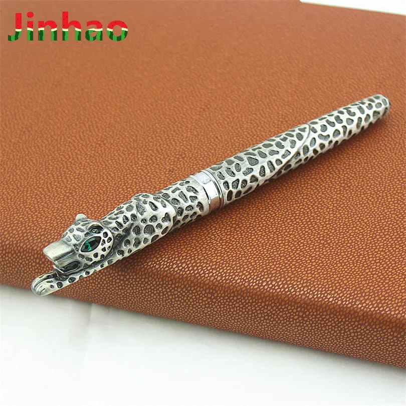 Новинка Jinhao Leopard Cheetah полностью Металлическая Золотая авторучка роскошный изысканный Расширенный подарочная ручка для бизнеса офиса