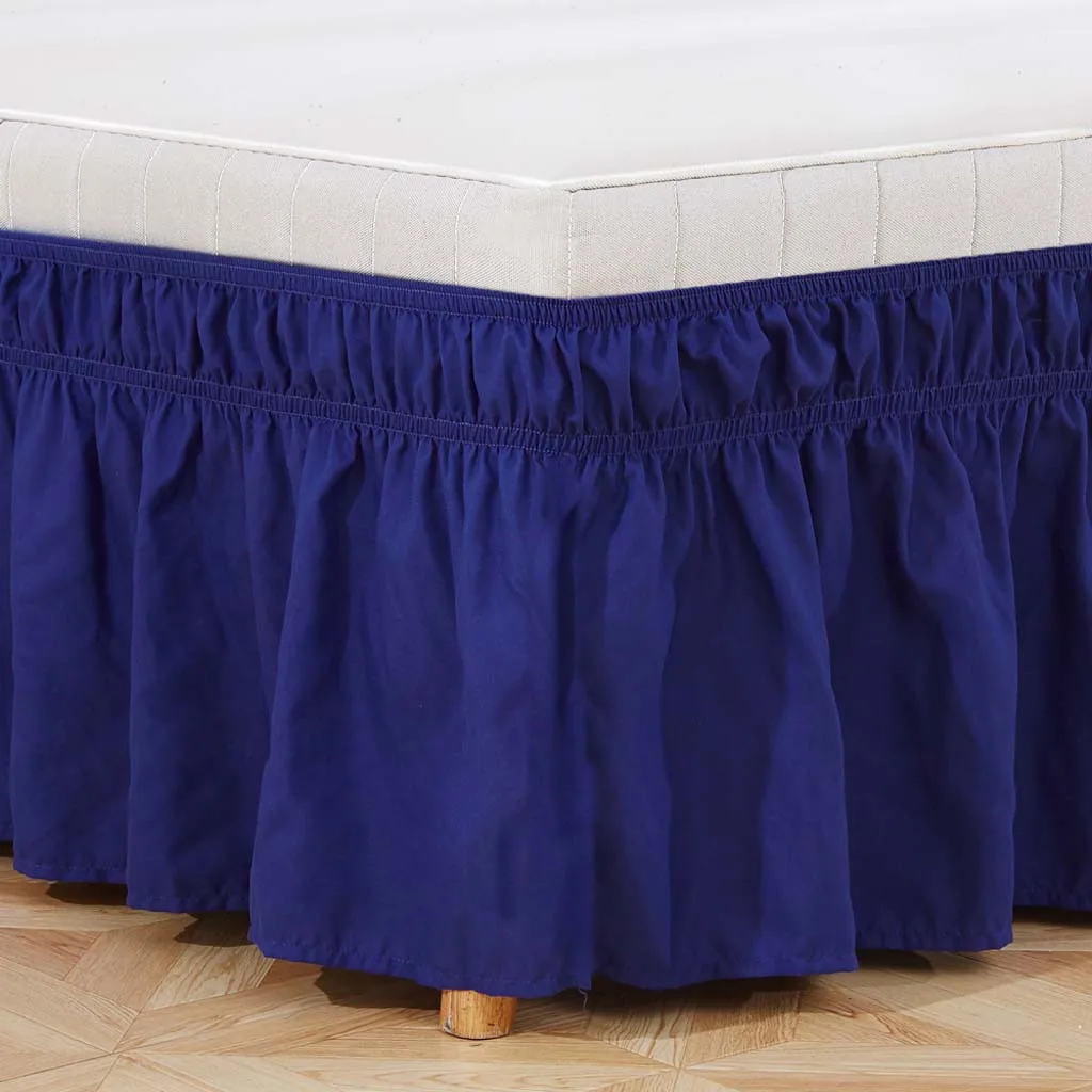 Новое поступление, Современная синяя однотонная Пылезащитная гофрированная кровать с разрезными углами, 1 шт., постельные принадлежности, плиссированная юбка, 14 дропшиппинг,, Прямая поставка