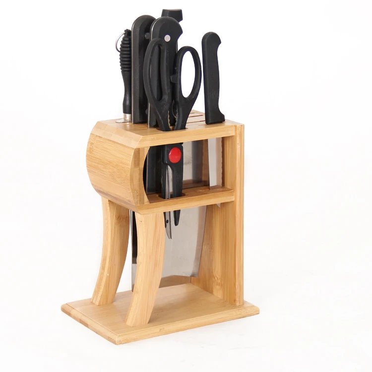 Waterproof Bamboo Knife Block Kitchen Knife Storage Rack Cutting Tool Holder bamboo tool rack kitchen supplies
