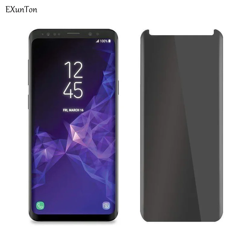

EXUNTON Anti Spy Tempered Glass For Samsung Galaxy S8 S8 Plus S8Plus Privacy Black Screen Protector 2.5D Phone Protective Film