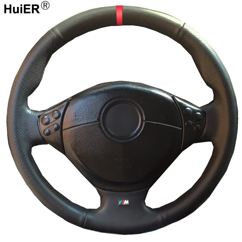 

HuiER Hand Sewing Car Steering Wheel Cover For BMW E39 5 Series 1999 - 2003 E46 3 Series 1999 - 2005 E53 X5 E36 Z3 Car Protector