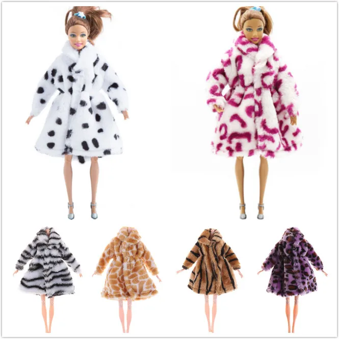 Fashion Handmade Clothes Dresses Grows Outfit Flannel coat for Barbie Doll dress for girls best gift Doll Accessories Fashion Handmade Clothes Dresses Grows Outfit Flannel coat for Barbie Doll dress for girls best gift Doll Accessories