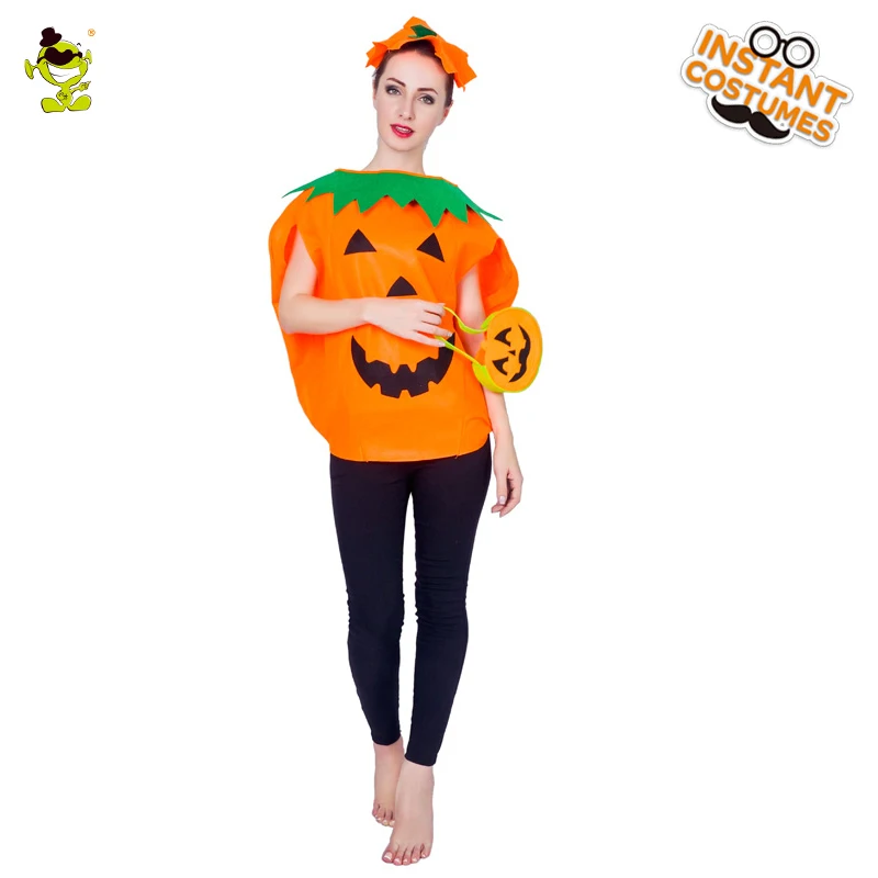 Woman Funny Pumpkin Costume Adult Halloween Carnival Party Cute Pumpkin