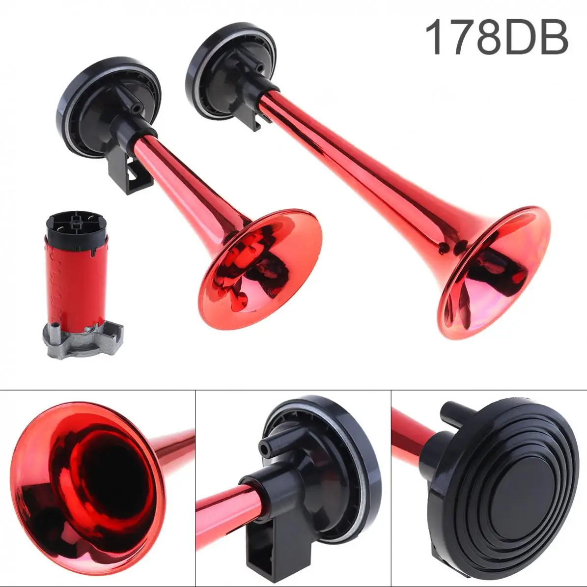 Universal 12V 178dB Super Loud Dual Tone Car Air Horn Set Trumpet