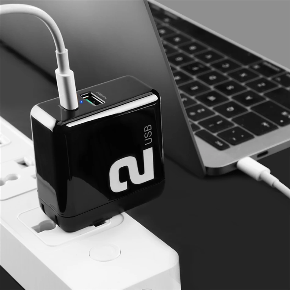 ROCK type-C PD USB зарядное устройство для мобильного телефона для iPhone X 8 Plus адаптер 36 Вт Быстрое настенное зарядное устройство 2 порта 3A Max PD зарядное устройство для Macbook