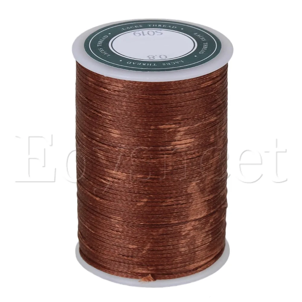 

78M 0.8MM Dark Brown Flat Waxed Polyester Thread Cord for Handcraft Leather