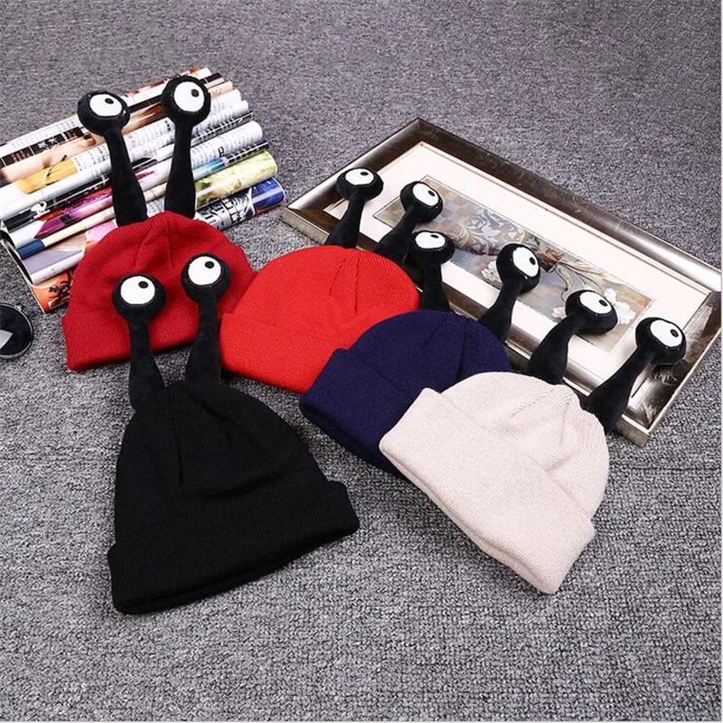 

Christmas Gift Autumn&Winter 5 Color Cartoon Big Eye Baby Hat High-Elastic Infant Toddler Cap For Children 8M-7T Girl Boy