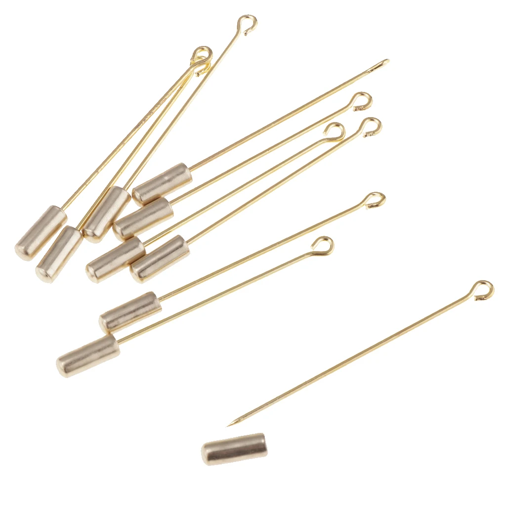 MagiDeal 20pcs Stainless Steel Long Needle Stick DIY Scarf Collar Lapel Pin Findings