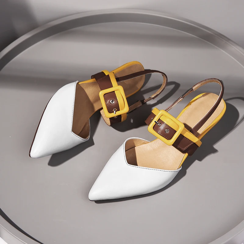 Talons Noir En De À Véritable Cm Cuir blanc Tenue D'été Hauts Femmes Souliers Robe Fête Poined Chaussures 4 Sandales Orteil qwSUUxA
