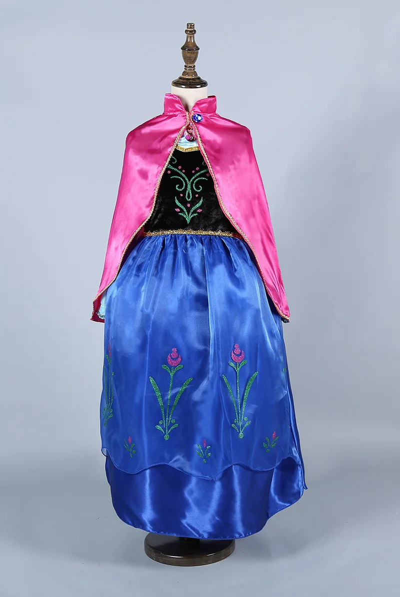 Новые платья Эльзы для девочек; платье принцессы Анны и Эльзы; Карнавальный костюм для детей; праздничное платье с принтом снежинок; vestidos; детская одежда для девочек