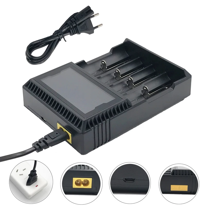 18650 зарядное устройство ЖК Turmera T4S для 26650 21700 18500 18350 14500 Ni-MH NI-CD AA batteryCharger