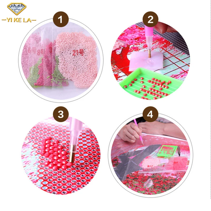 YIKELA DIY 5D алмазов картина береговая линия морской закат Полный Круглый Diamant