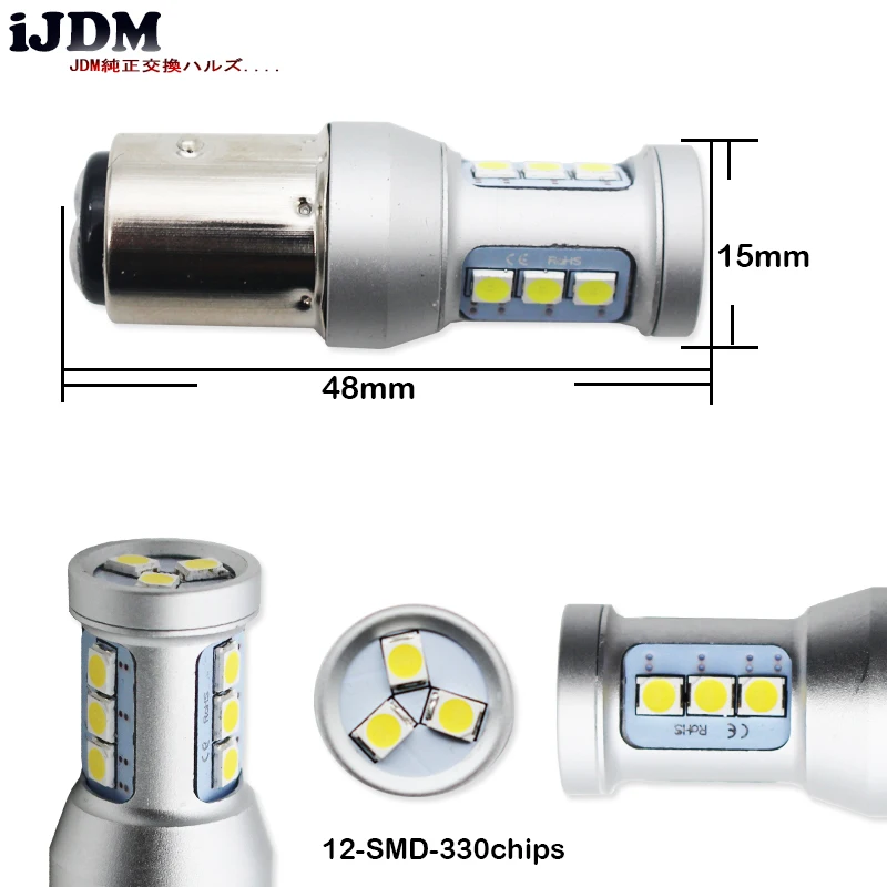 IJDM Автомобильный светодиодный стоп-сигнал 1100Lm 1157 P21/5 W BAY15d 3030 12SMD автомобильные тормозные задние противотуманные парковочные лампы DRL габаритные огни