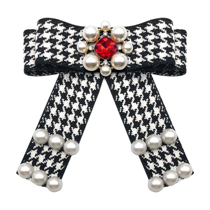 

Women bow tie Thousand Birds Pearl Butterfly brooch bow ties Girl Studded collar bowknot Hotel Waitress Neck Wear Shirt