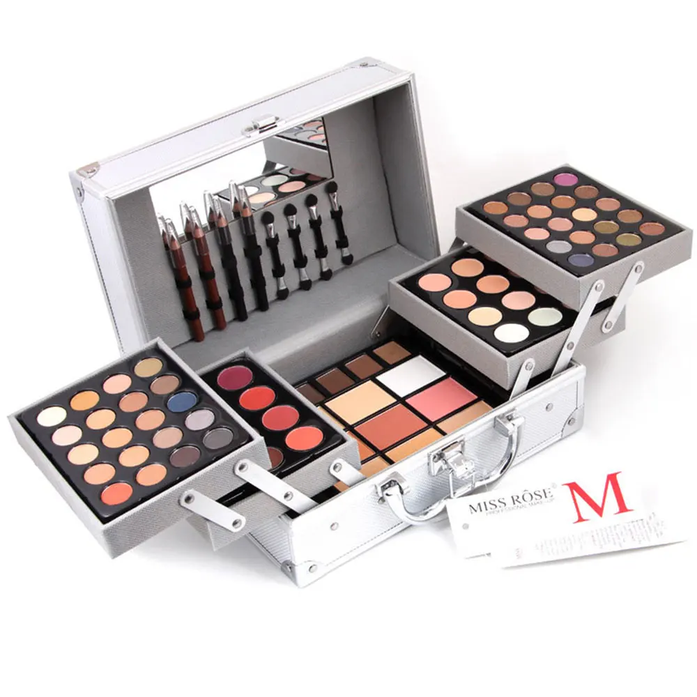 

Fashion Portable Eyeshadow Palette Eye Shadow Powder Makeup Tool Pigment Three Layers Suitcase Matte Cosmetics Set