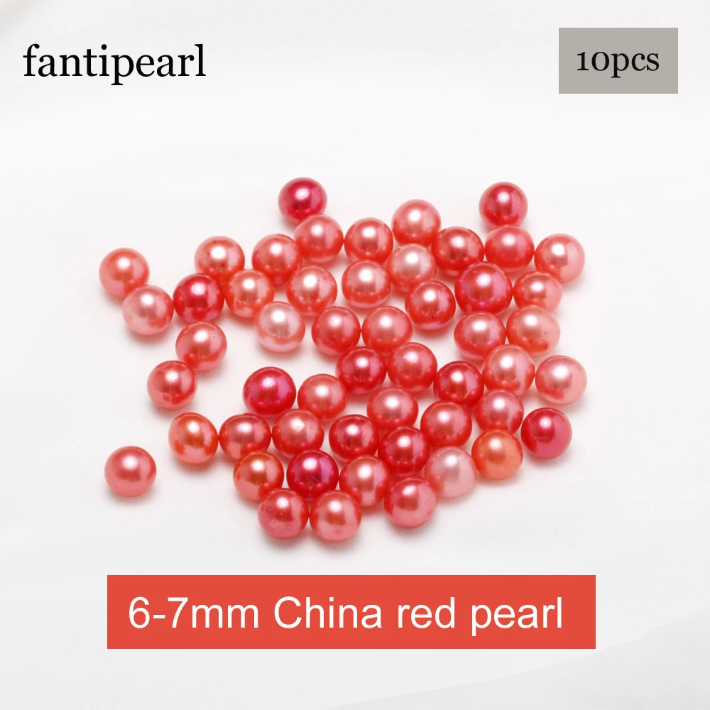 Fantipearl красивый цвет 6 7 мм Свободный жемчуг AAA Качество Китай красный|china| |