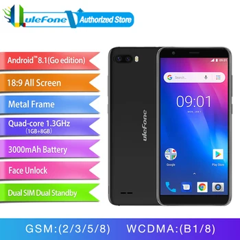 

Ulefone S1 Mobile Phone Android 8.1 5.5 inch 18:9 MTK6580 Quad Core 1GB RAM 8GB ROM 8MP+5MP Rear Dual Camera 3G Smartphone