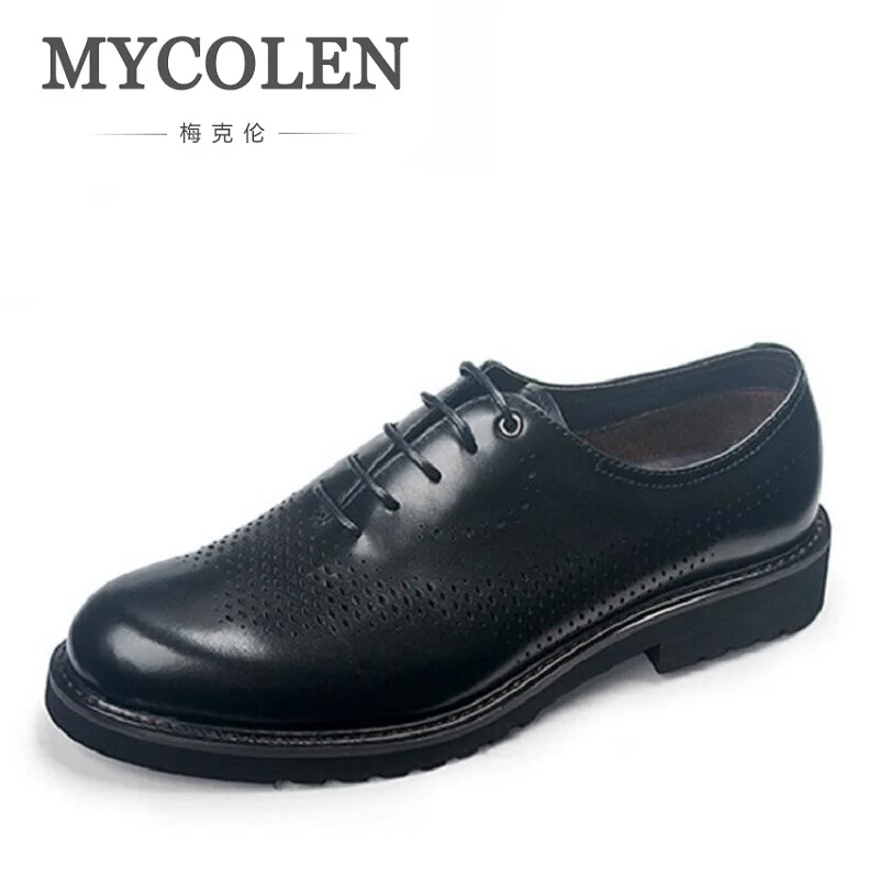 MYCOLEN Italian Men Black Brown Plus Size Dress Shoes Genuine Leather Lace Up Man Formal Shoes Breathable Hollow Out Footwear MYCOLEN Italian Men Black Brown Plus Size Dress Shoes Genuine Leather Lace Up Man Formal Shoes Breathable Hollow Out Footwear