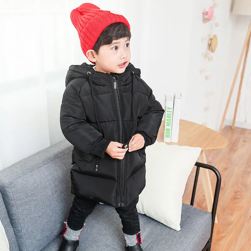 Baby Winter Boys and Girls Clothes Long Little Boy Clothes 2 Cotton Coats Thick Coats 3 Children Feather Clothes 4 years old