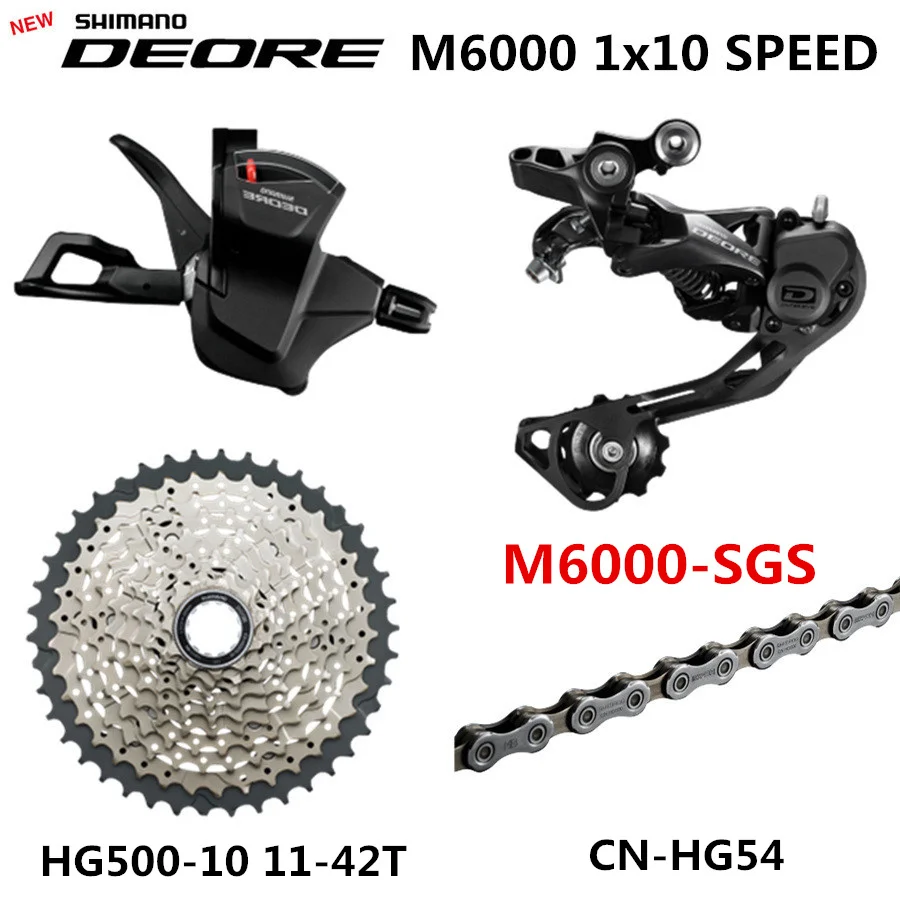 Deore M6000 Группа Комплект Mtb горный велосипед группа 1x10-speed 11-42t M6000 задний переключатель рычаг переключения передач - Цвет: M6000SGS 500 -10 42T