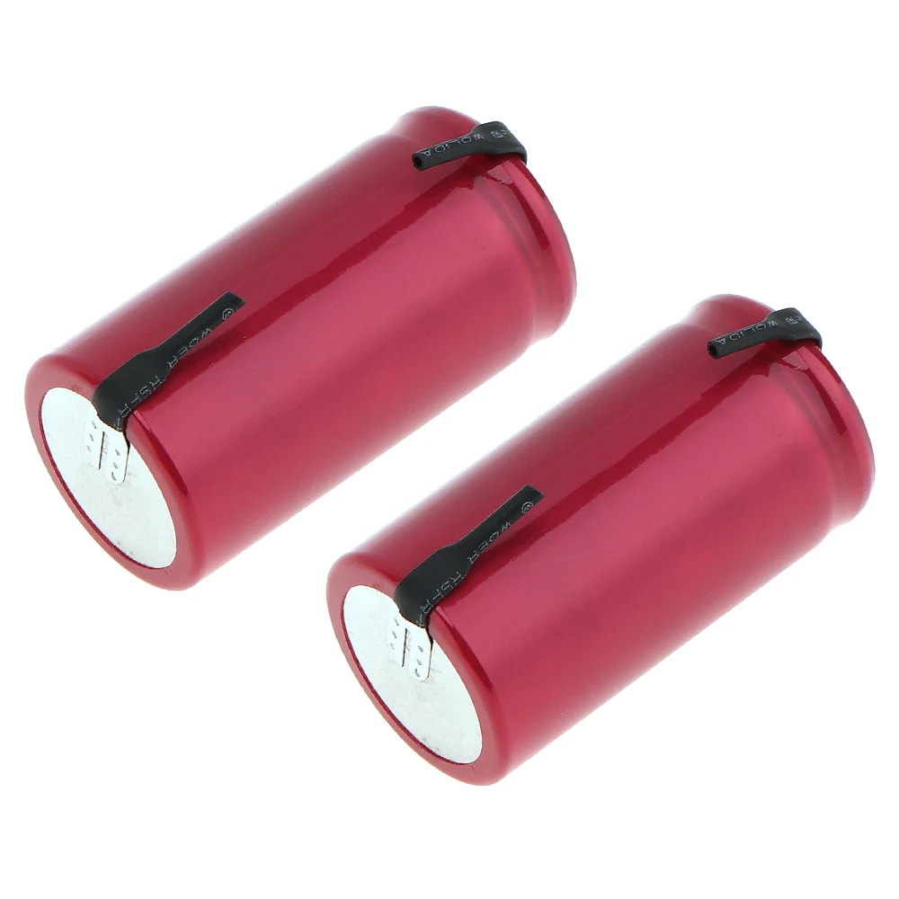 2шт Soshine 1 2 V 1900mAh NI CD SC аккумуляторная батарея с плоской головкой