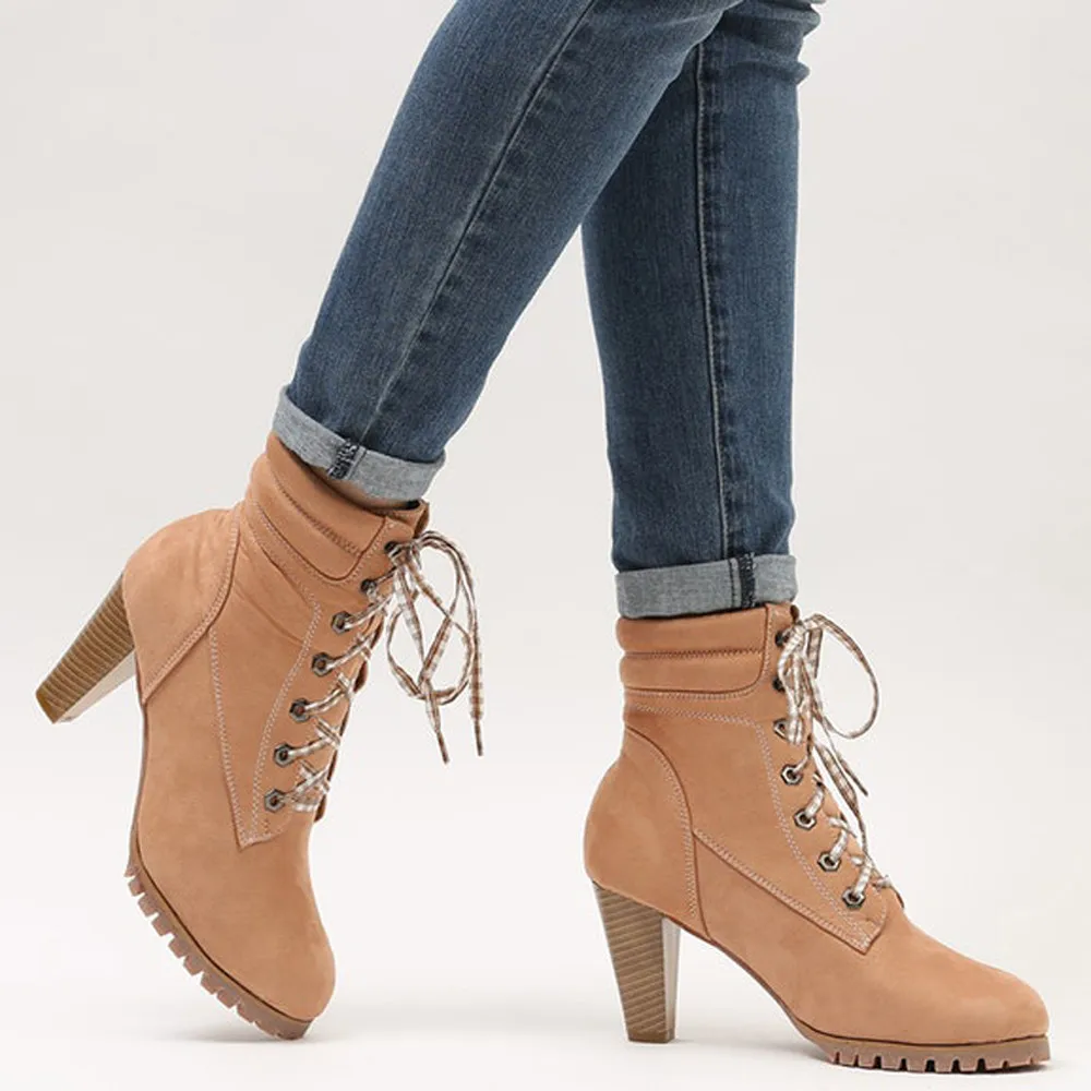Boots Fashion Women Bandage Skin High Heeled Sexy Thin Boots Heels Classic Winter Warm Ladies Shoes T##