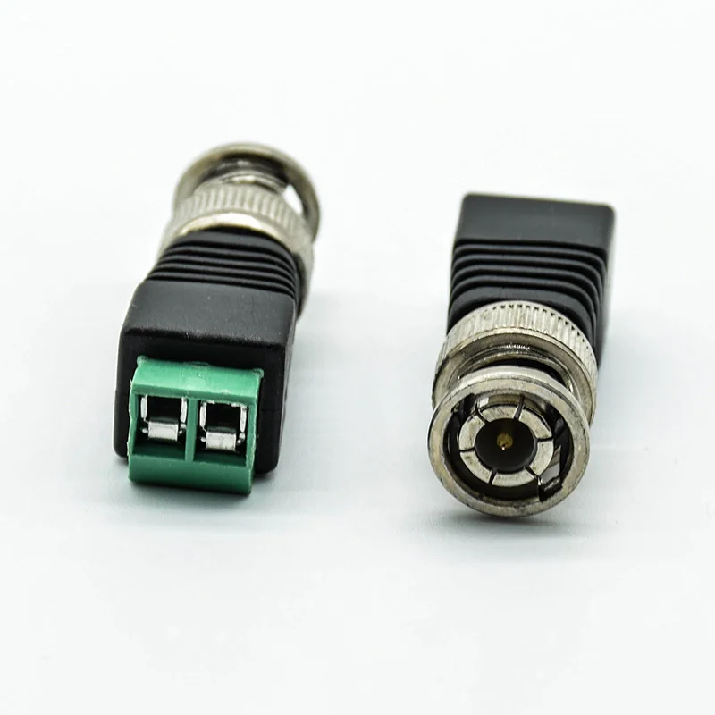 2 шт./лот Mini Coax BNC коннектор UTP Video Balun Plug DC адаптер для камеры видеонаблюдения