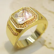 Широкое Золотое обручальное кольцо для мужчин властная бизнес микро-инкрустация имитация перстень кольцо ювелирных изделий Любовь кольцо