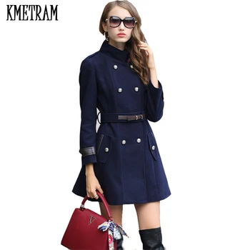 

Mid-Long Winter Warm Wool Coat Doblue Breasted Casaco Feminino 2020 Mandarin Collar High Quality Female Overcoat Slim Coat GQ309