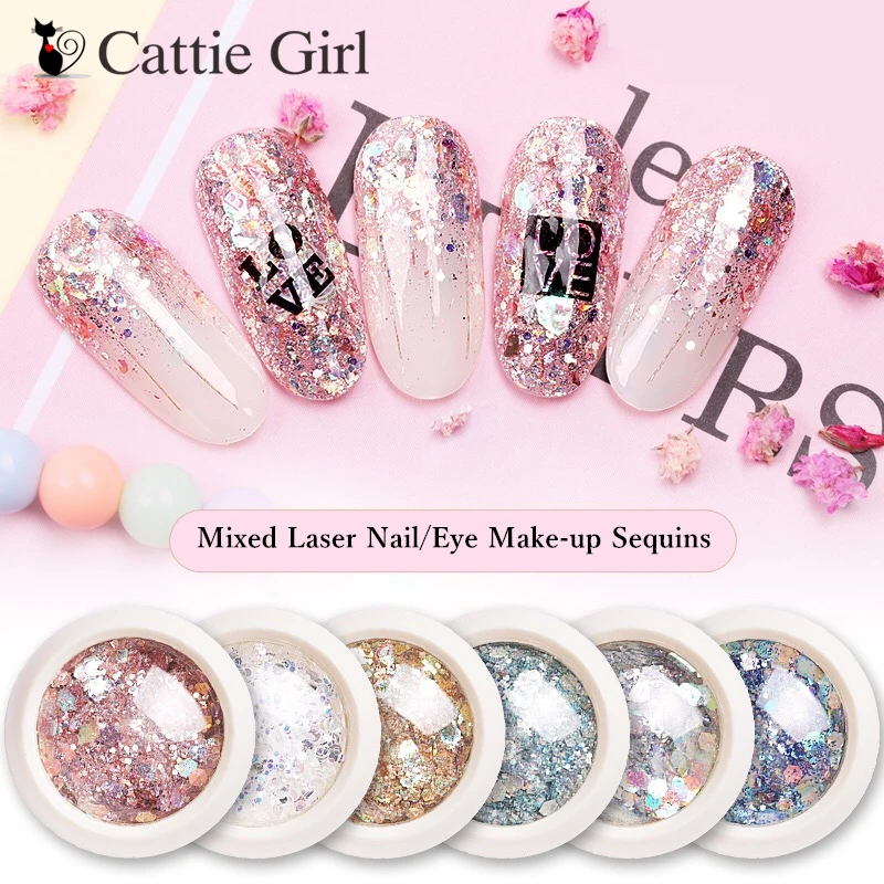 

2g Mixed Laser Nail Glitters Sequins Chameleon DIY Holographic Eye Make-up Flakies Colorful Nail Art Sequins