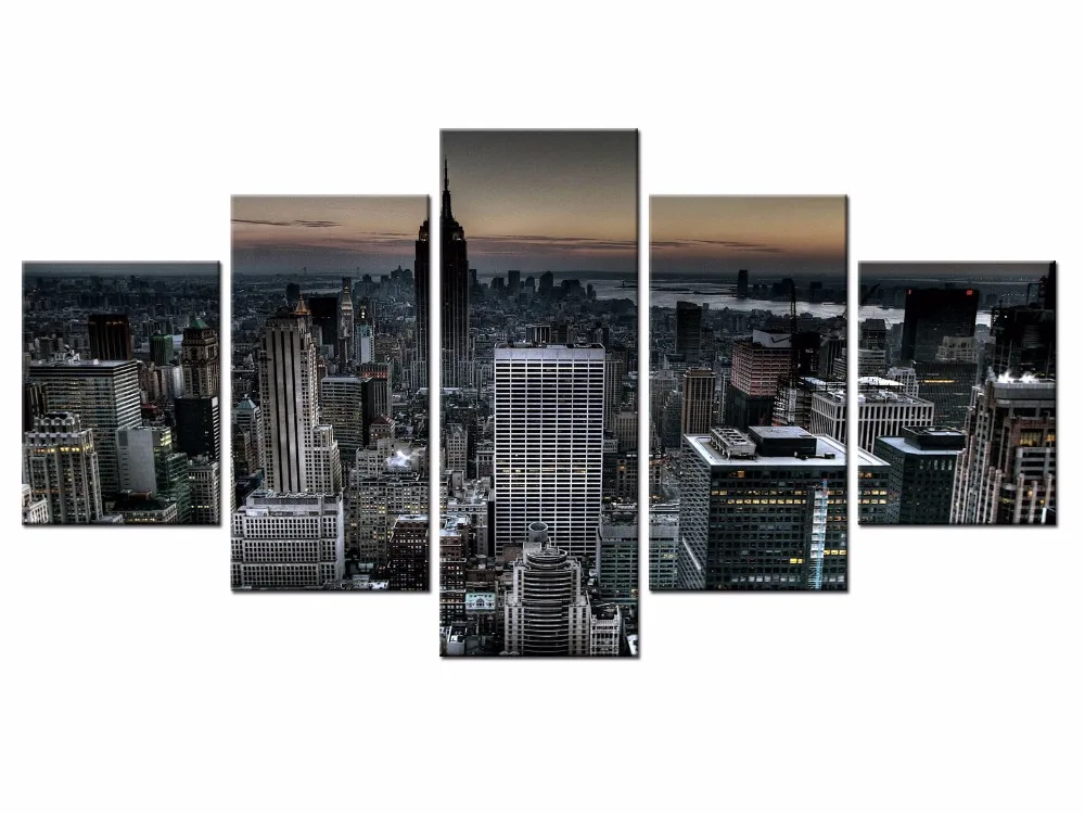 

Latest Wall Decor 5 Panel Modern Wall Art Home Decoration Frame Painting Canvas Prints Pictures Cityscape series /XC-city-58