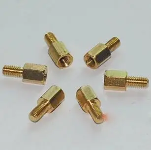 

10pcs/lot 6 + 6 pillars 6 mm high 6MM M3 hexagon copper pillars Spacer