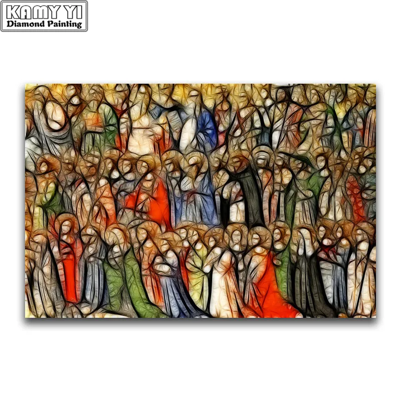 

5D DIY Full Square Diamond Painting Cross Stitch "crowd" 3D Diamond Embroidery Rhinestone Mosaic Home Decor Gift