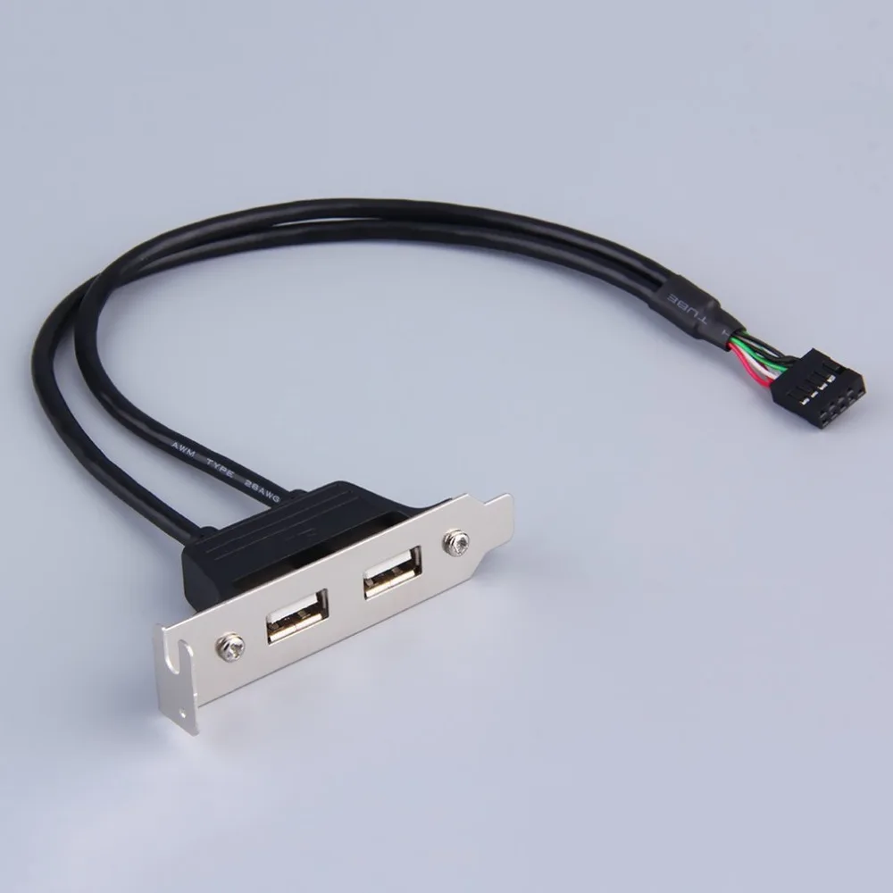 Высокое качество Новое расширение 2 порта концентратор USB 2,0 до 9 контактный разъем материнская плата панель кронштейн хорошая производительность