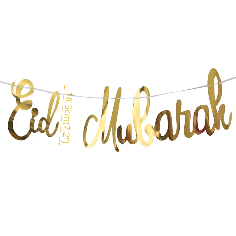 Party Decorations EID MUBARAK Banner Glitter EID Star Moon Letter Paper Bunting Garland Islamic Muslim Mubarak Ramadan Decoration Party Supplies