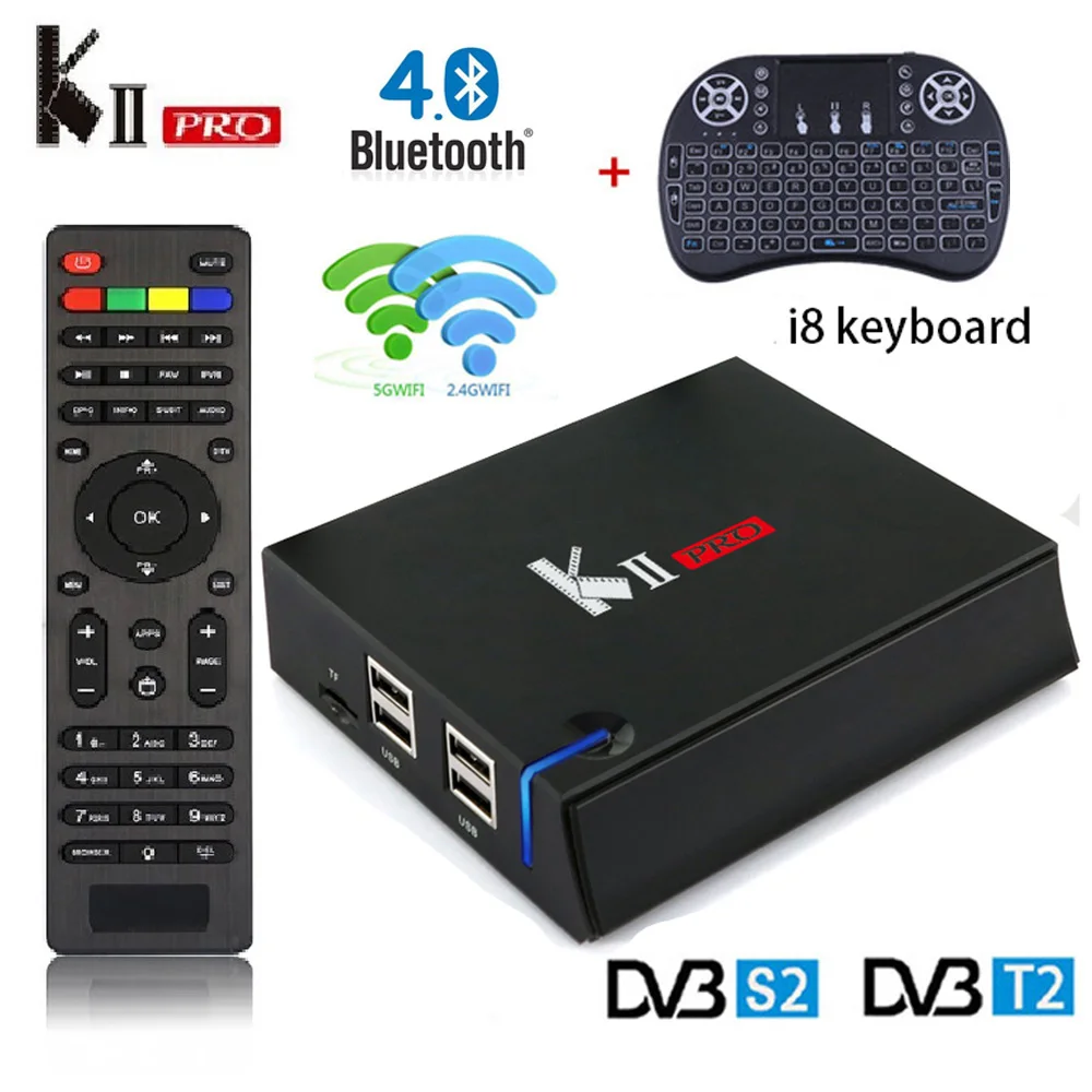 

KII PRO DVB-S2 DVB-T2 Android 7.1 Smart TV Box 4K S905d Quad Core 2GB 16GB Media player Dual Wifi Support CCCAM Clines