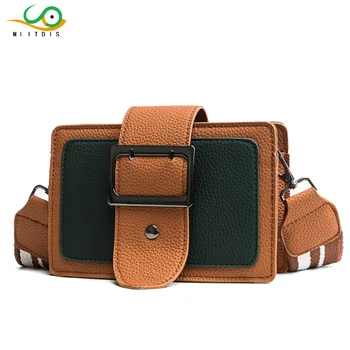 

MLITDIS Women Leather Messenger Bag Gray Handbag Ladies Small Crossbody Bags Women Famous Brands Designers Shoulder Bags Girls