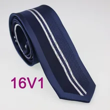 YIBEI Coachella Галстуки Темно-синий тонкий галстук с геометрическим красным точком серебряные вертикальные галстуки в полоску микрофибра 6 см галстук