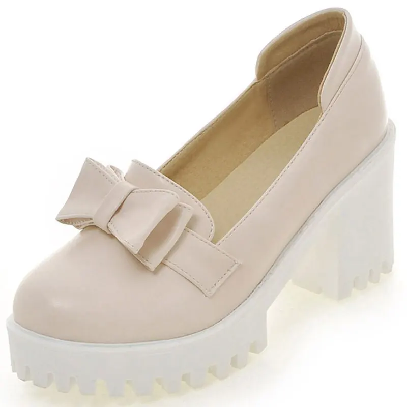 

NEW size 34-39 woman square high heel shoes footwear bowtie women lady sexy dress fashion heels pumps footwear shoes XD216