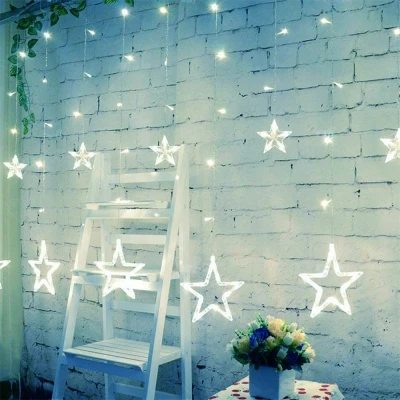 Anpro светодиодный фонарь пентаграмма звезда занавес свет звездная Свадьба День рождения Рождество свет украшение интерьера свет - Испускаемый цвет: white