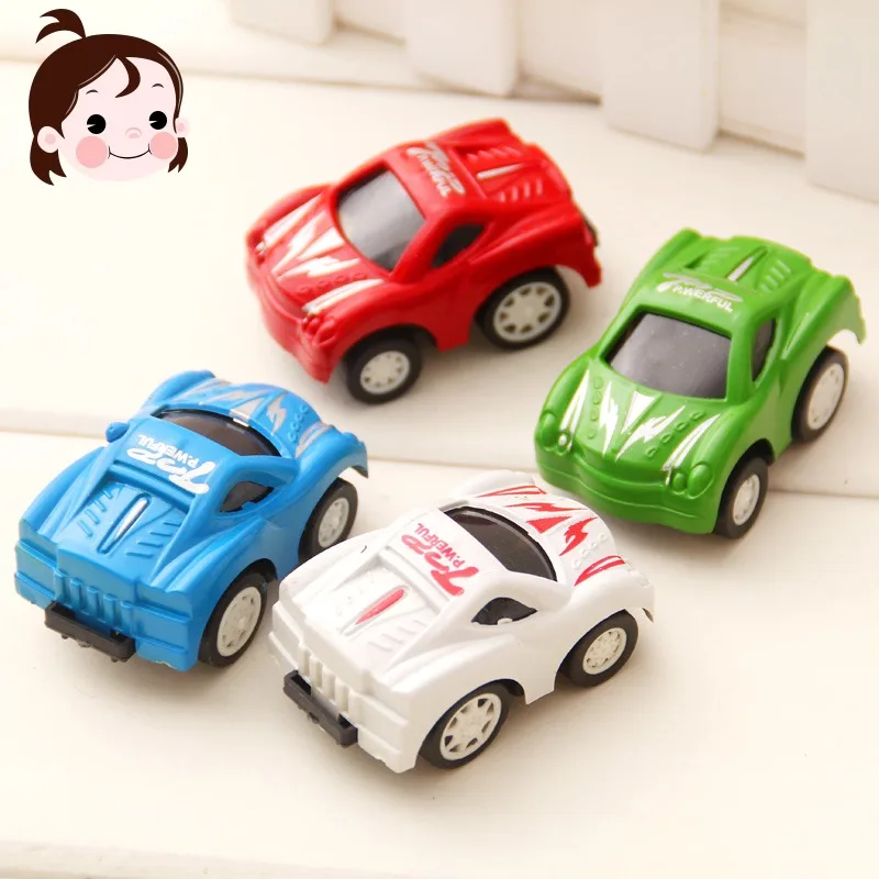 1Pc Multicolor Pull Back Car Plastic Cute Toy Cars For Child Wheels
