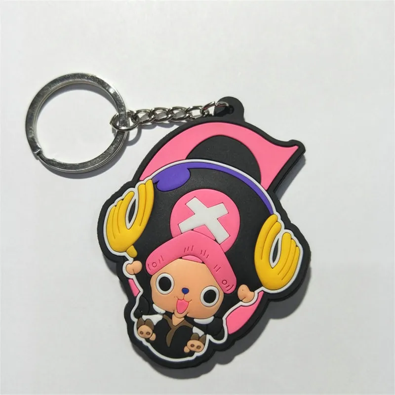 One Piece PVC Keychain Figures Toys Anime Cartoon Luffy Chopper Zoro Nico Nami  Sanji Key Bag Pendants Keyring Dolls 10pcslot (3)
