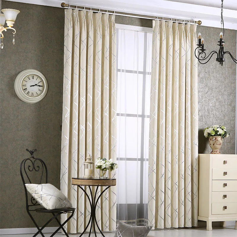 Шенилловые жаккардовые серебряные шторы для гостиной, современные роскошные шторы из ткани серого цвета с геометрическими линиями, занавески для спальни