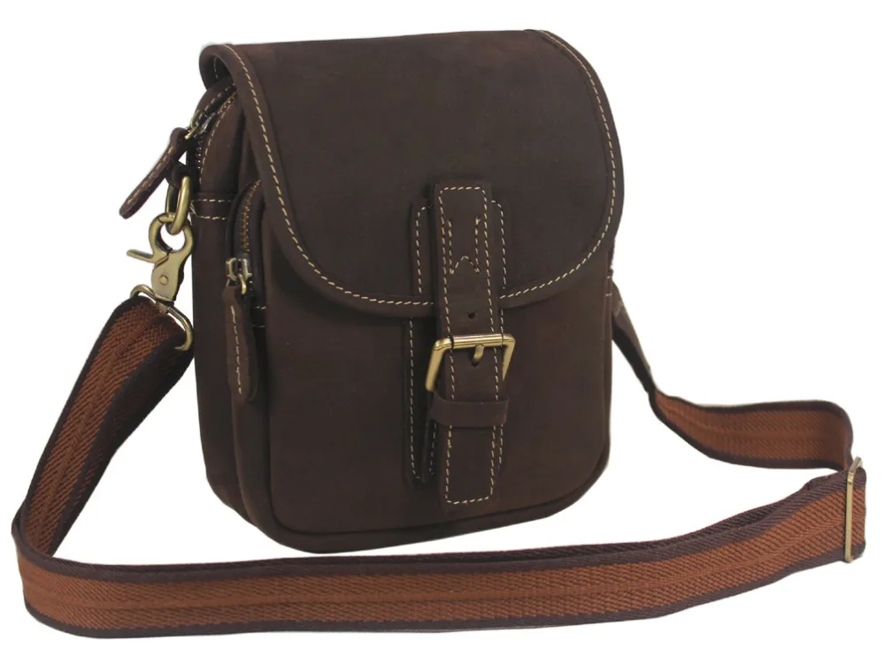 Vintage Crazy Horse Leather Men S Messenger Bag Genuine Vintage Crazy Horse Leather Men S Messenger Bag Genuine Shoulder For Man Crossbody Small Sling Casual Brown In Bags From