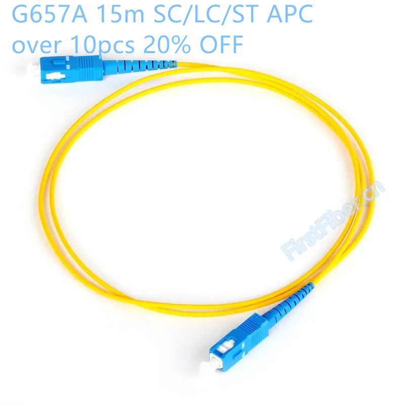 

FirstFiber 15m SC LC ST PC to SC LC ST PC UP G657A Fiber Patch Cable, Jumper, Patch Cord Simplex 2.0mm PVC SM Bend Insensitive