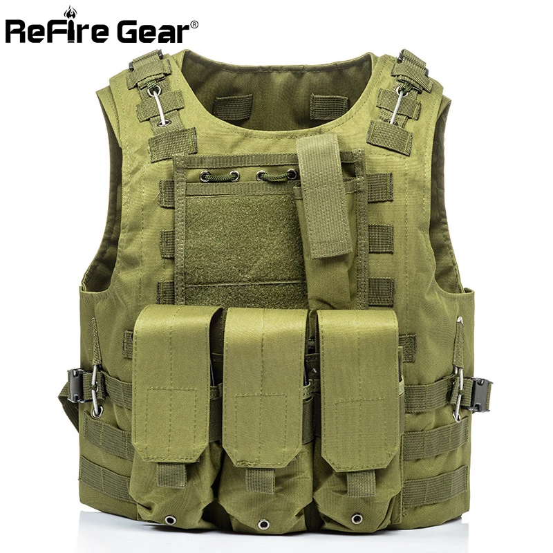 Refire gear Molle армейский боевой тактический жилет солдат США Военная форма Камуфляжный жилет мужской Карманный Пейнтбол страйкбол нейлоновый жилет