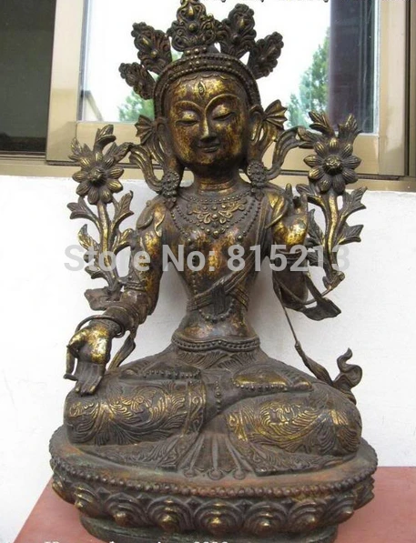 

bi0011825 19 Tibet Buddhism Fane Bronze Copper White Tara Kwan-yin Guan Yin Buddha Statue