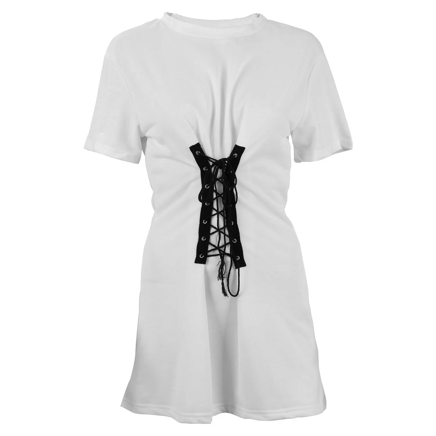 

HOT women's new fashion sexy corset T-shirt with short-sleeved casual T-shirt waist mini