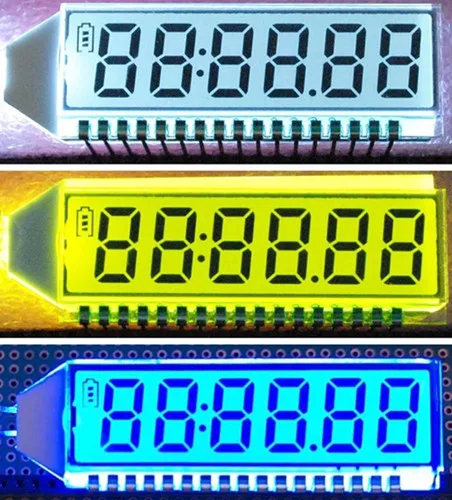 

17PIN TN Positive 6-Digits Segment LCD Panel White/Blue/Yellow Green Backlight 3V
