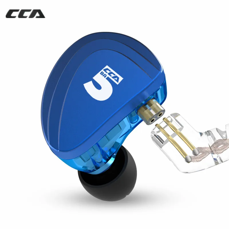 CCA A10 5BA наушники HIFI гарнитура 5 сбалансированная арматура со съемным 2PIN кабелем C16